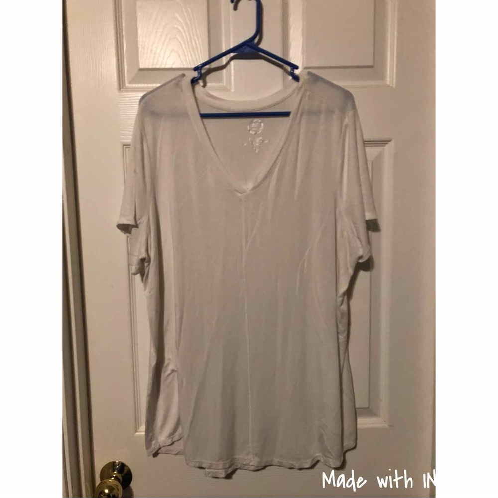 Plain white tee.